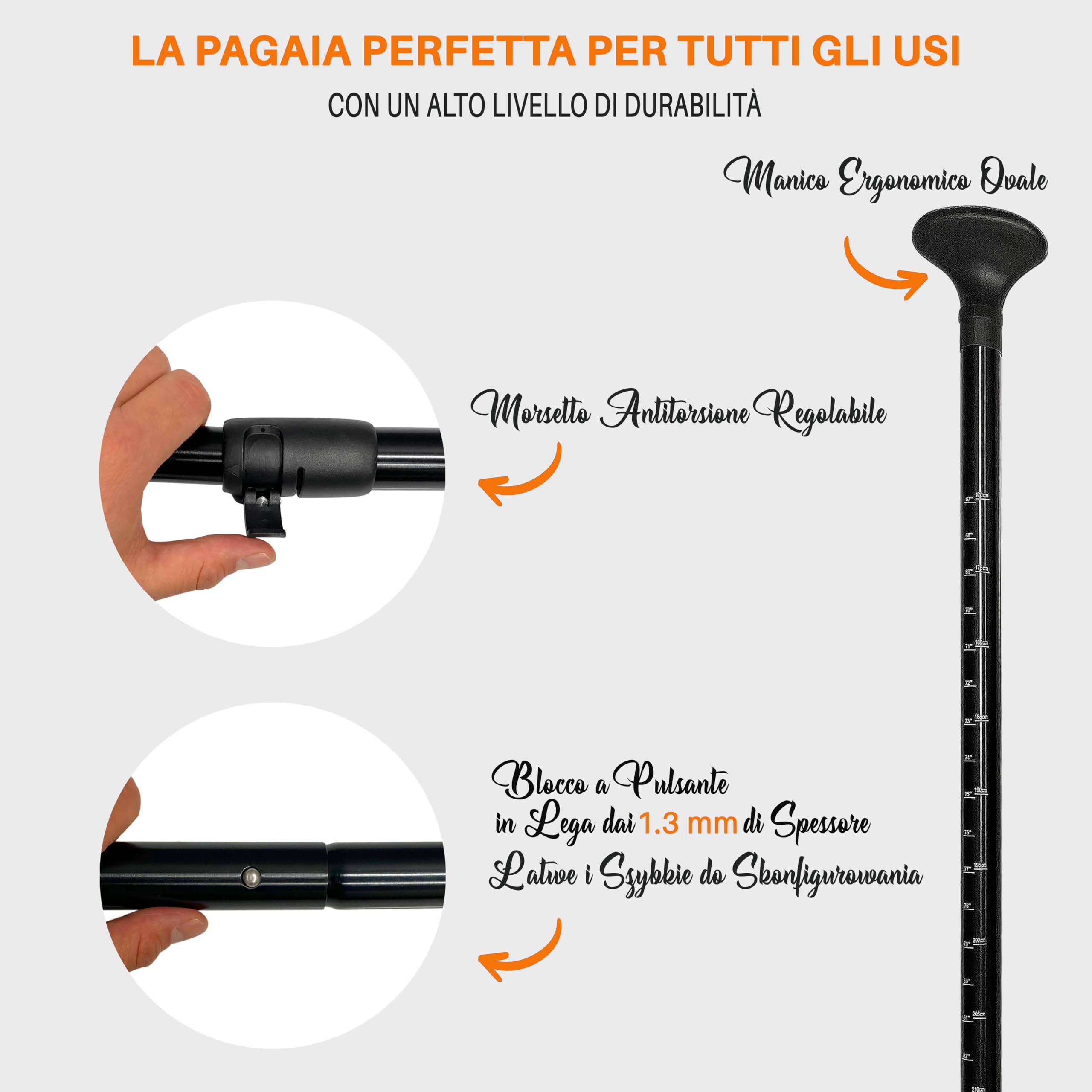 SereneLife Stand Up Paddle-Board Adjustable Paddle - Adjustable Water Paddle Oar for SLSUPB105 Free-Flow Inflatable SUP Stand Up Water Paddle-Board -