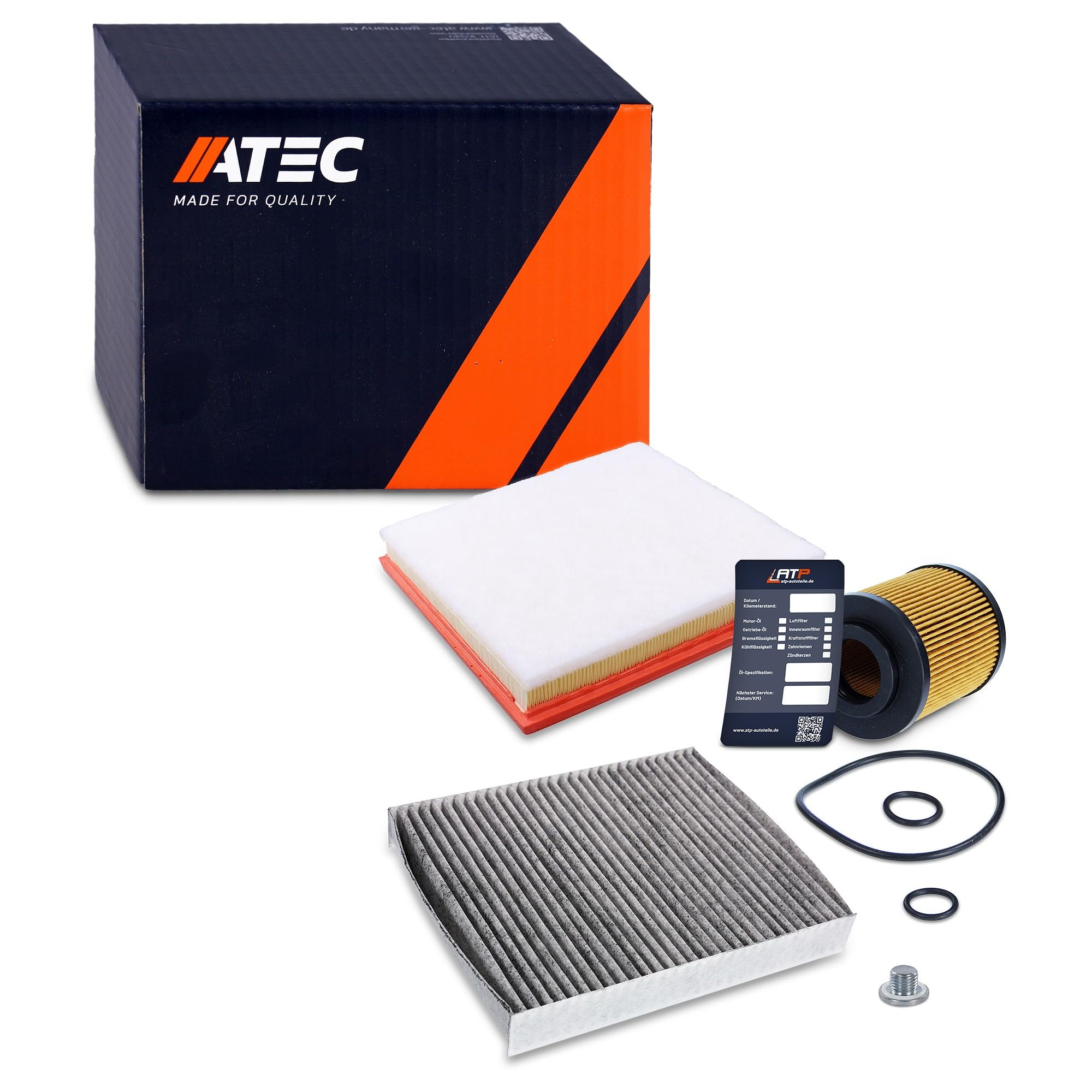 ATEC Germany Set di filtri di ispezione con 1x filtro olio, 1x filtro aria abitacolo, 1x filtro aria, Compatibile con CHEVROLET CRUZE (J300) (J308) (J305), OPEL ASTRA J
