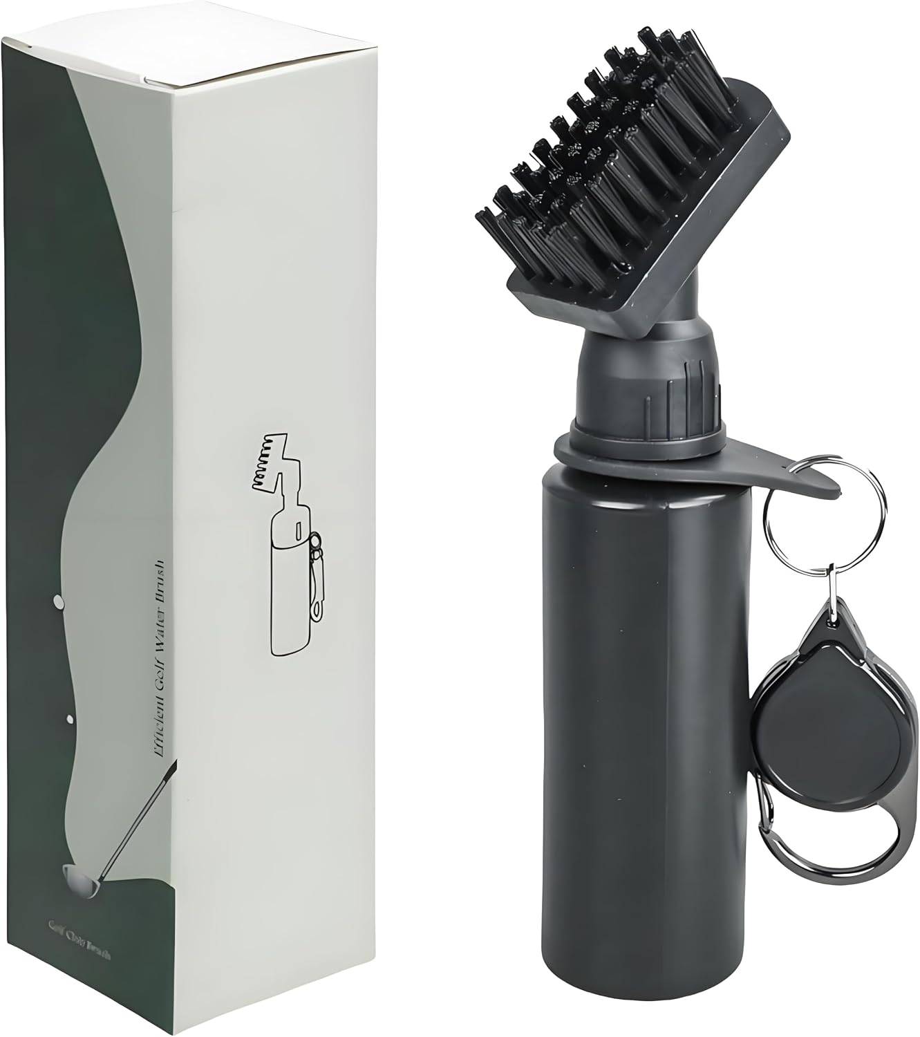 Golf Club Cleaner Brush with Scalable Retainer Clip and Squeeze Water Bottle 7.5 Inches Holds 4 Ounces of Water, Essentials Golf Accessories for Men, Best Golf Gifts for Men