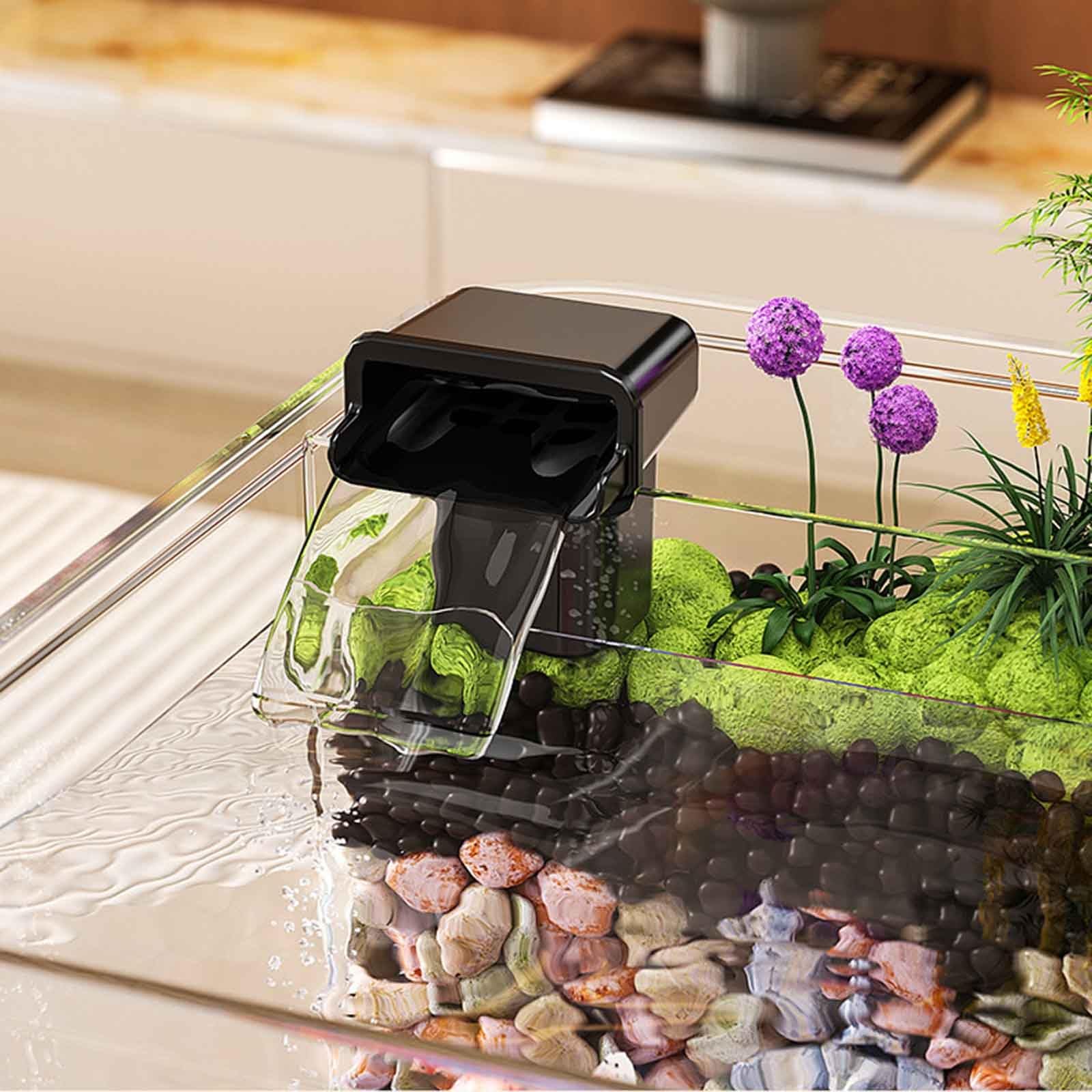 Kleines Betta Aquarium Komplettset, Aquarium-Set, Aquarium Aus Acryl Mit Filter, Pumpe,DIY-Aquascaping Für Kleine Kampffische, Ideal Für Kleine Fische, Garnelen Und Pflanzen