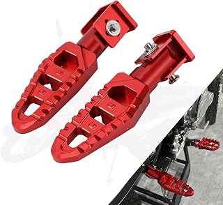 Rear Foot Pegs for Hawk 250,Motorcycle CNC T6 Aluminum Passenger Footpegs for Hawk 250cc - Red