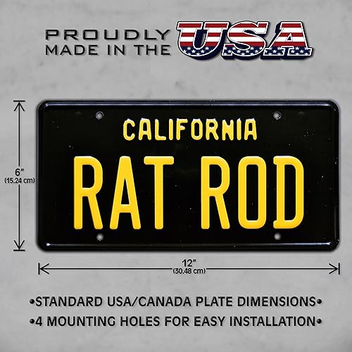 Miniatura 3 de California Vintage  Varilla de rata  Placa de matrícula estampada de metal