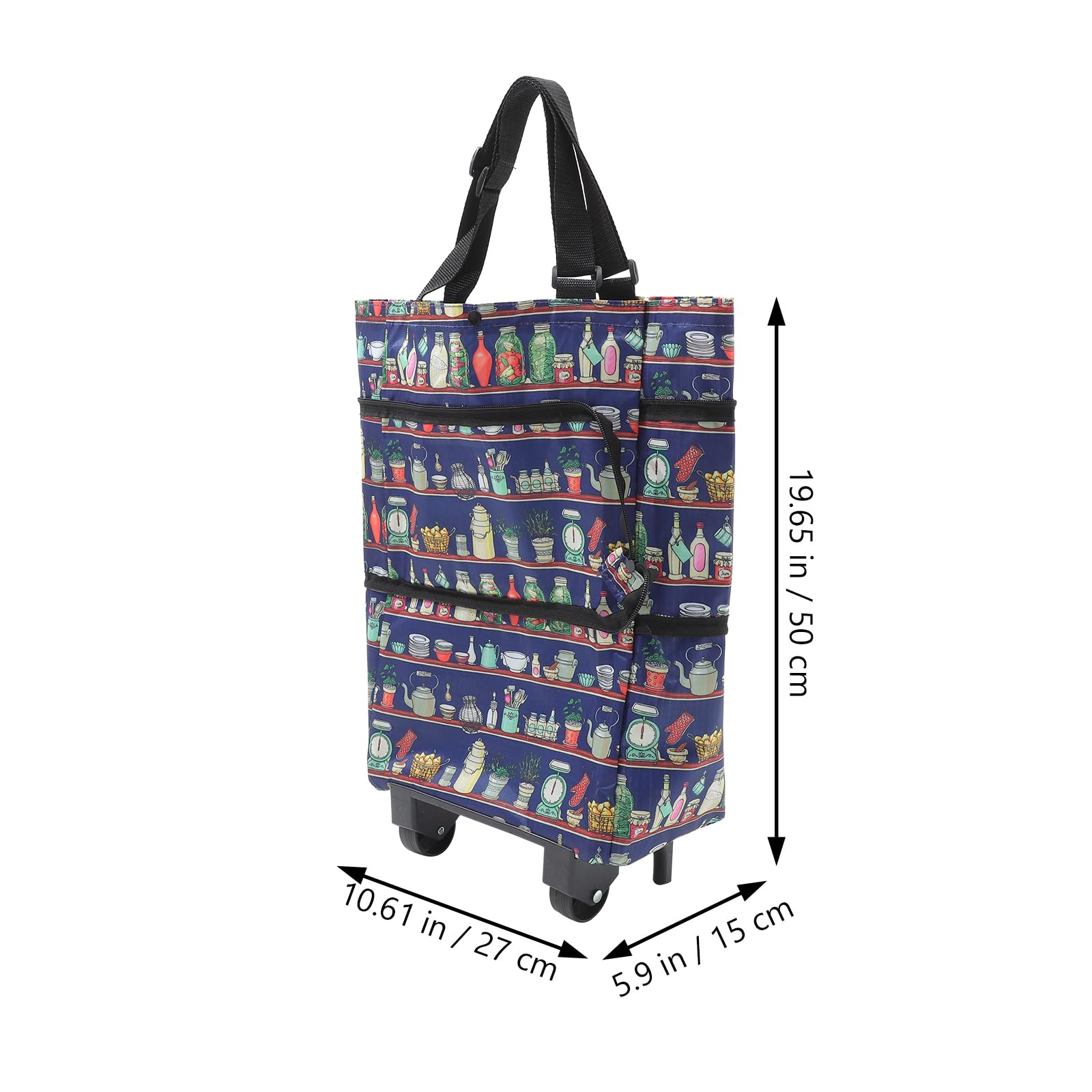 ULTECHNOVO Shopping Bag on Wheels - Folding Oxford Cloth Shopping - Reusable Trolley Bag for Home Supermarket Outdoor Use - Image 2
