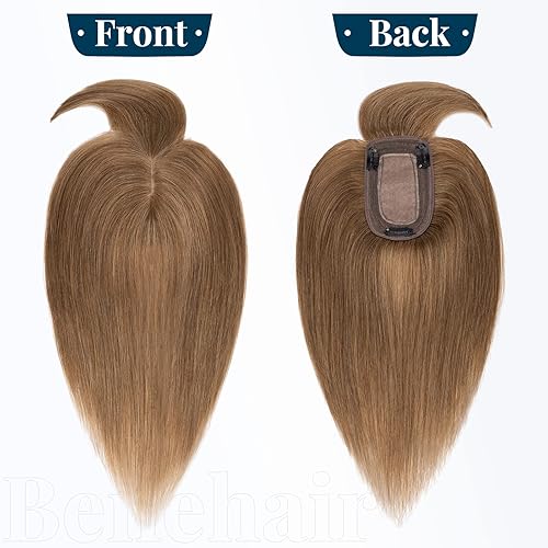 Miniatura 3 de Benehair Extensiones de cabello humano Remy con clip en la parte superior para mujeres con cabello delgado, con base de seda, extensiones de cabello