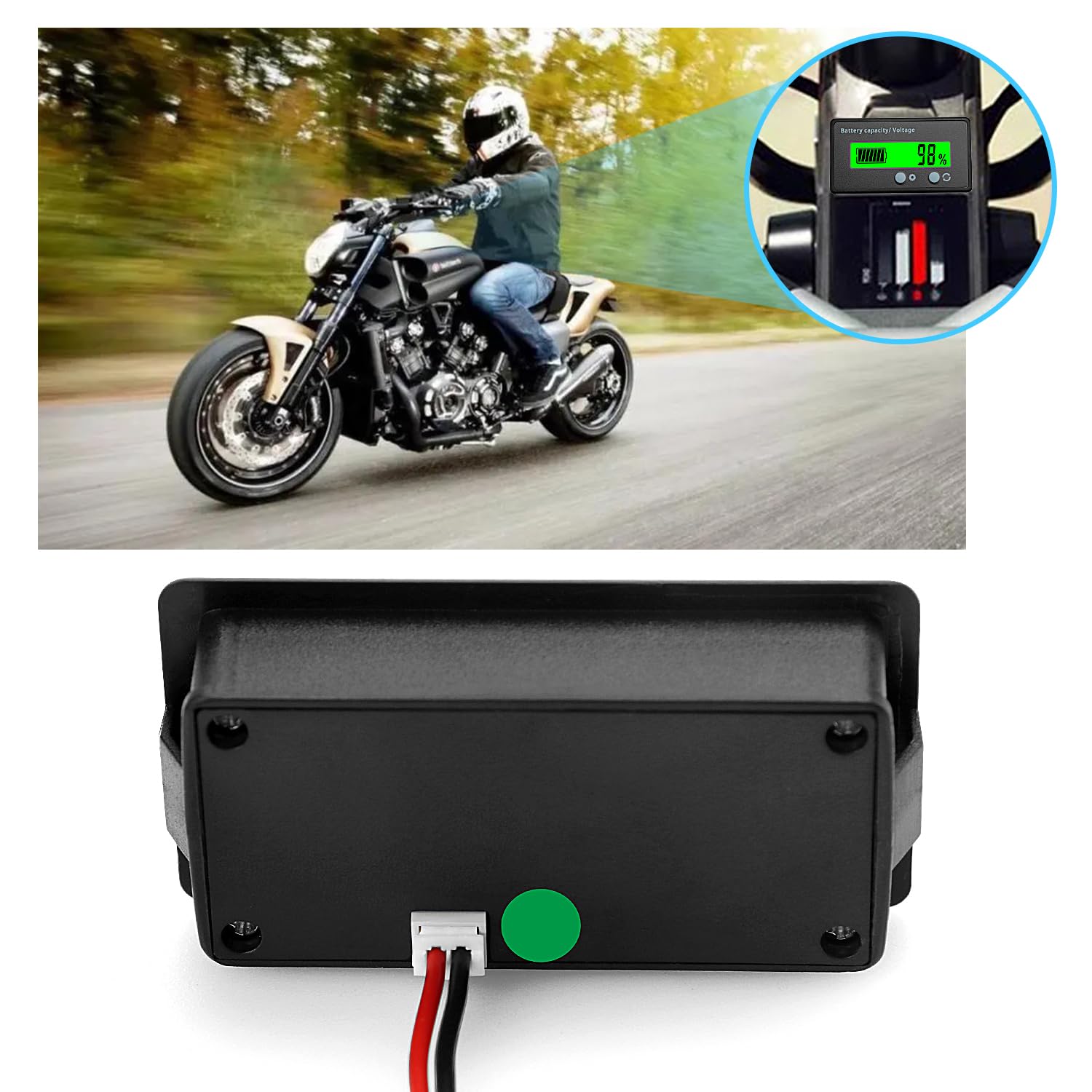 Misuratore di Voltmetro Batteria Universale Tester DC 12-48V Display LCD