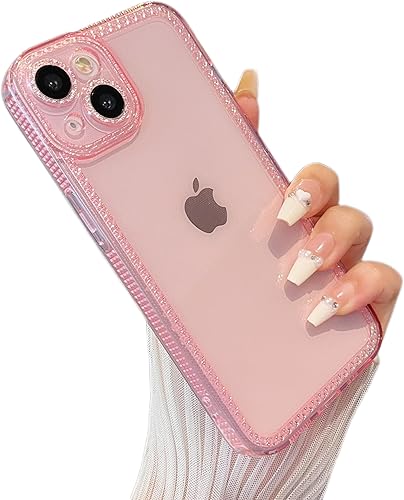 ZTOFERA Diseñada para iPhone 13 de 6.1 pulgadas, bonita funda transparente para mujeres y niñas, funda protectora de silicona TPU suave flexible con