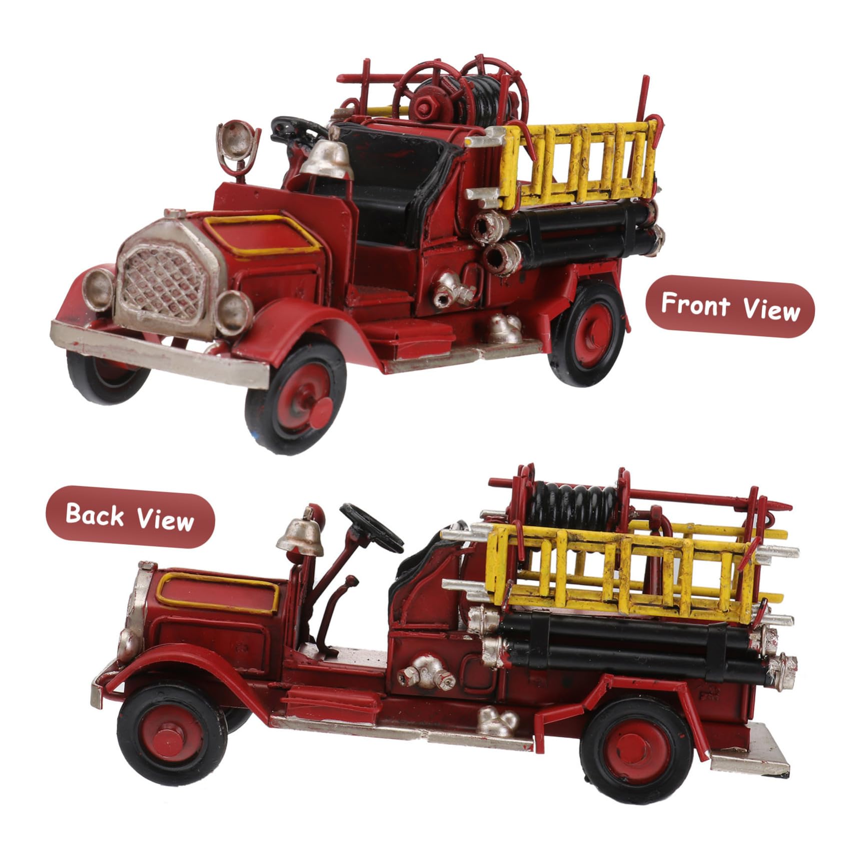 NOLITOY Kleiner Deko Vintage Feuerwehrauto Eisen, Modell aus Retro für Büro