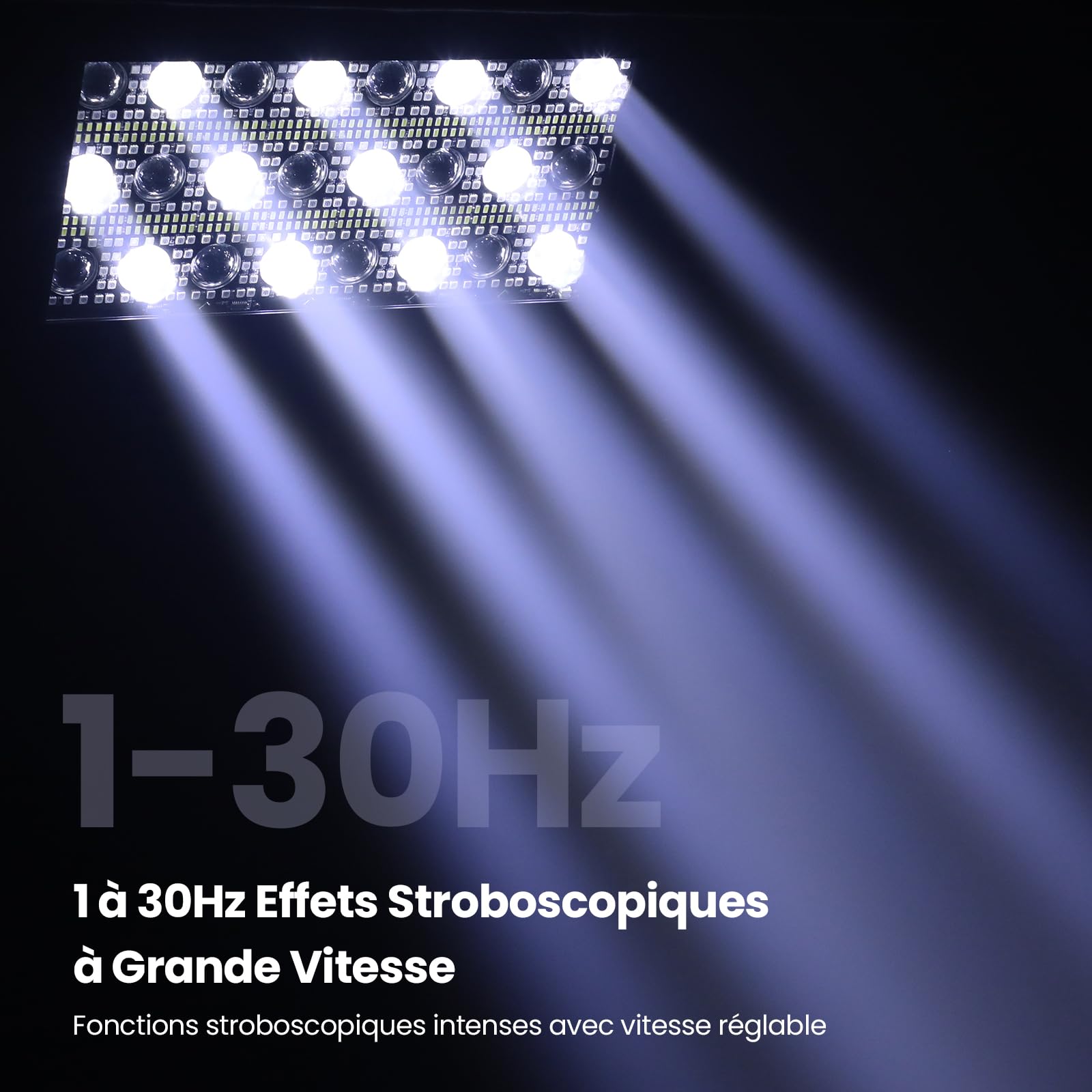 Betopper 300W Lumière Stroboscope LED Matricielle Beam Dynamique RGBW 1P | 4-en-1 RGBW Mappage de Pixels Jeu de Lumiere 5 Modes de Controle Intense Strobe Lumières de Scène pour DJ Bar Fête