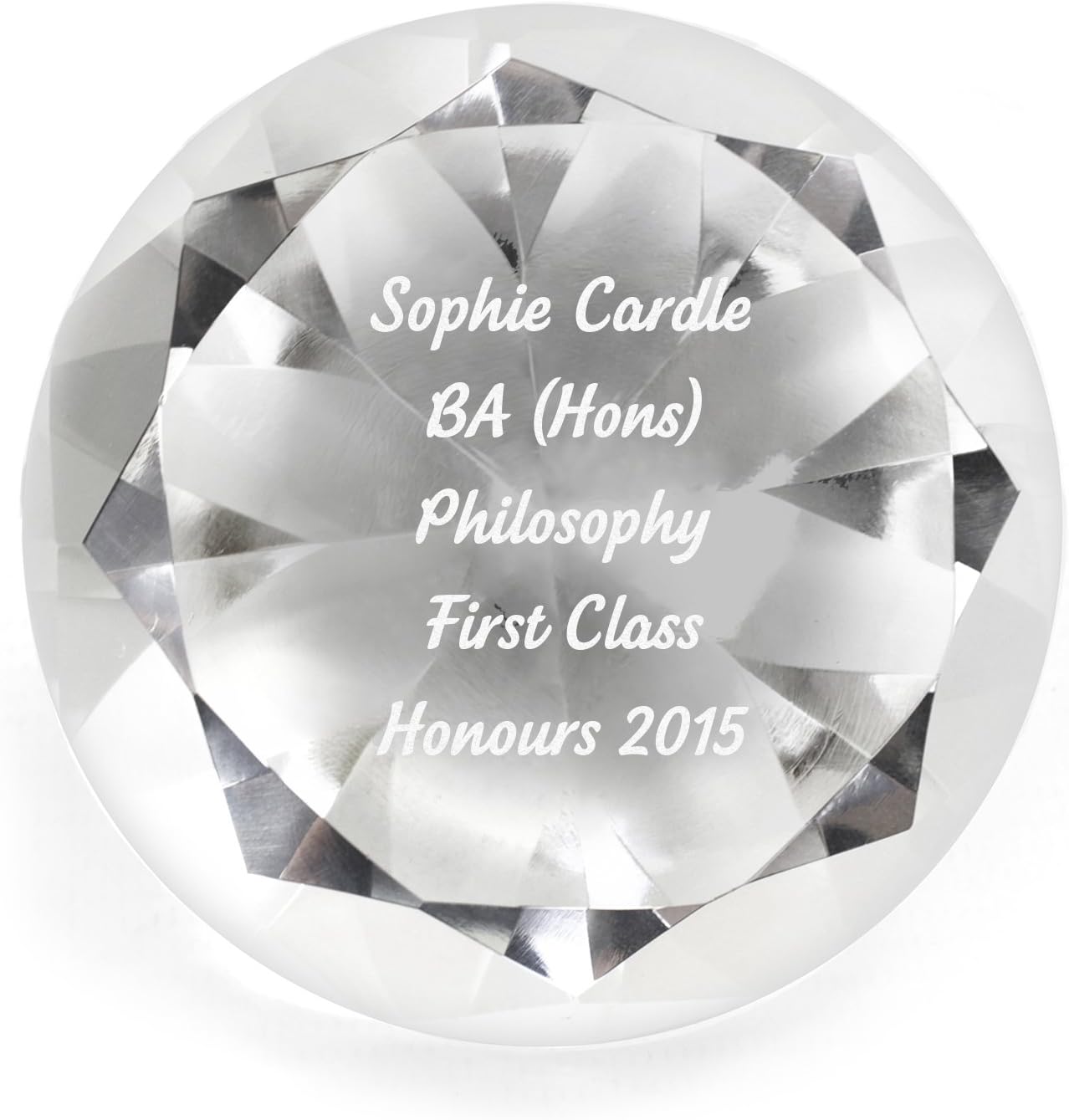 Custom Personalised Engraved Diamond Paperweight with Presentation Box. Ideal For Awards Ceremony, Birthdays, Xmas, New Job.