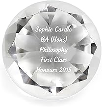 Custom Personalised Engraved Diamond Paperweight with Presentation Box. Ideal For Awards Ceremony, Birthdays, Xmas, New Job.