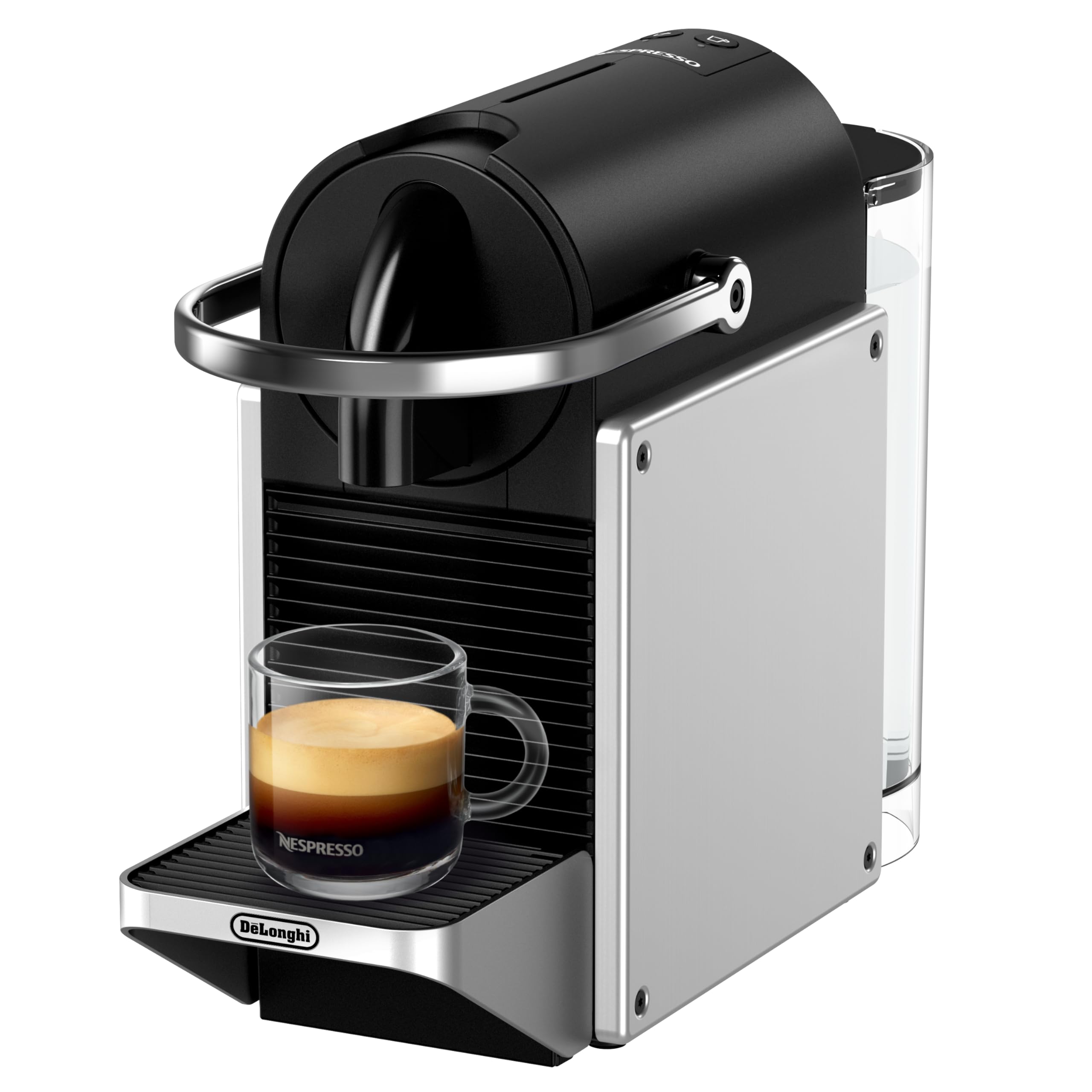 NESPRESSO DE’LONGHI Pixie Silber Original Kapselmaschine EN127.S 19 Bar 25 Sek. Aufheizzeit