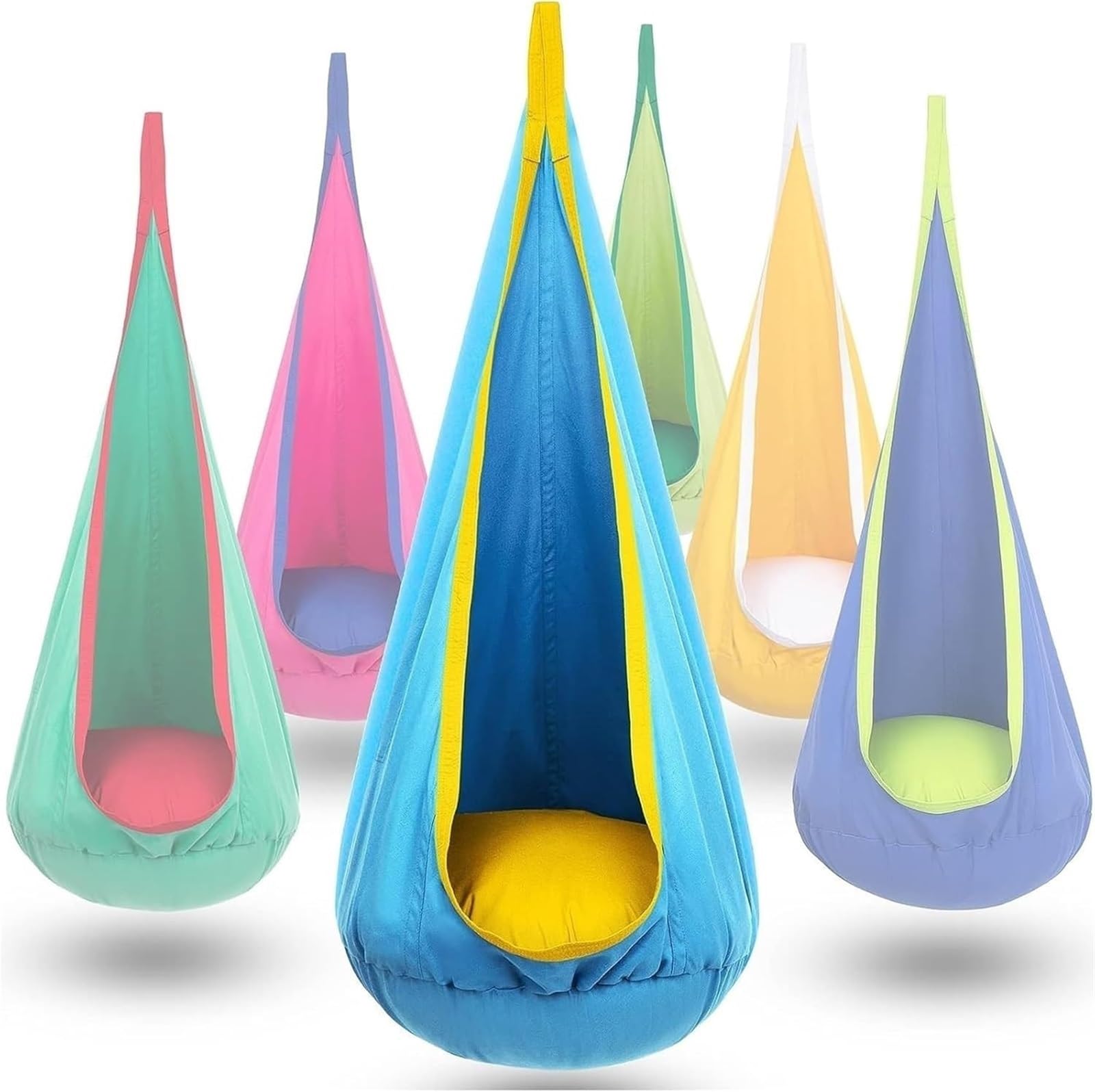 YUEKOPOU Hanging Cave Pod Swing Seat With Inflatable Cushion, Multicolor, 79 kg Load Capacity(Blue 2)