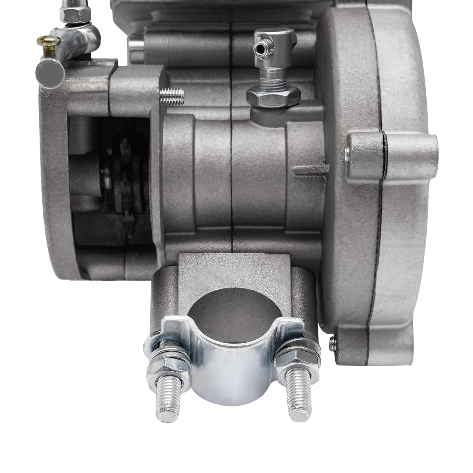 66CC Motor 1,85KW 5500U/min 2 Takt Fahrradmotor mit Einlassrohr, Pocket Bike Motor Gute Wärmeableitung Einzelzylinder Dirtbike Motor für Mountainbikes, Cruiser, Motorräder, Rennräder (Silber)