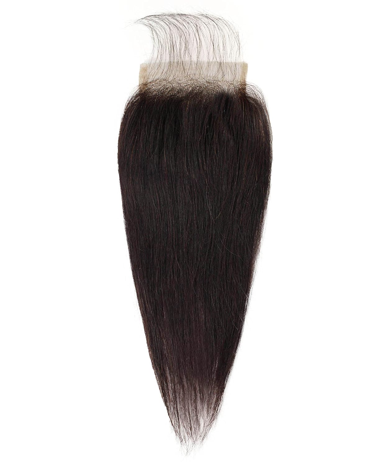 LUXLUXE A'Lelia | 100% Hand Made Unprocessed A7 Grade140% Density Human Hair Bundle Free Part 4X4 Hand Tied Swiss Lace Closure with Baby Hairs for Weave, Multiple Length Options (033 - Natural, 8")