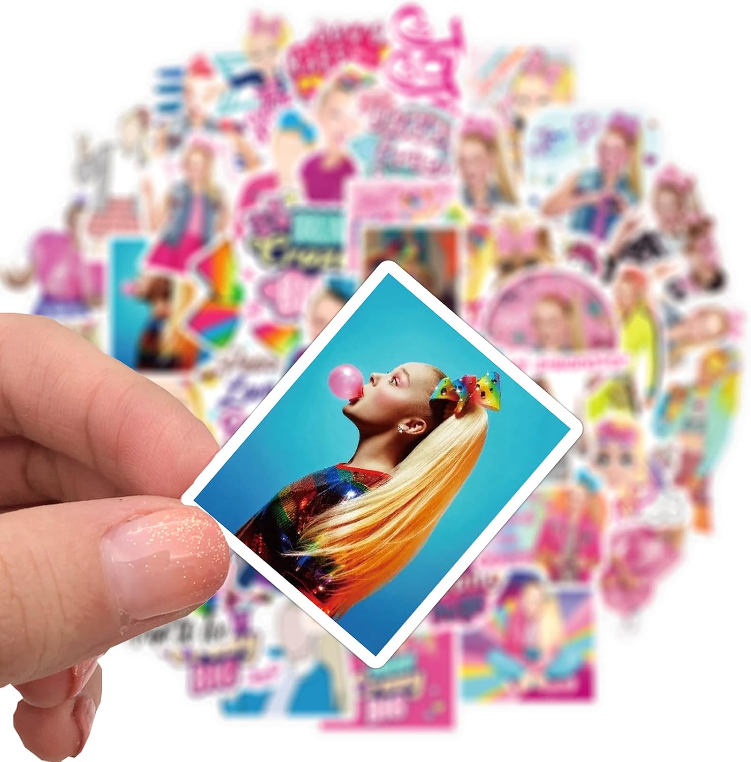JoJo Birthday Party Supplies, 102 PCS Birthday Decorations Set Include Banner, Latex Balloons, Hanging Swirls, Cake Cupcake Toppers, Stickers Favors for Kids Girls Siwa Theme Party