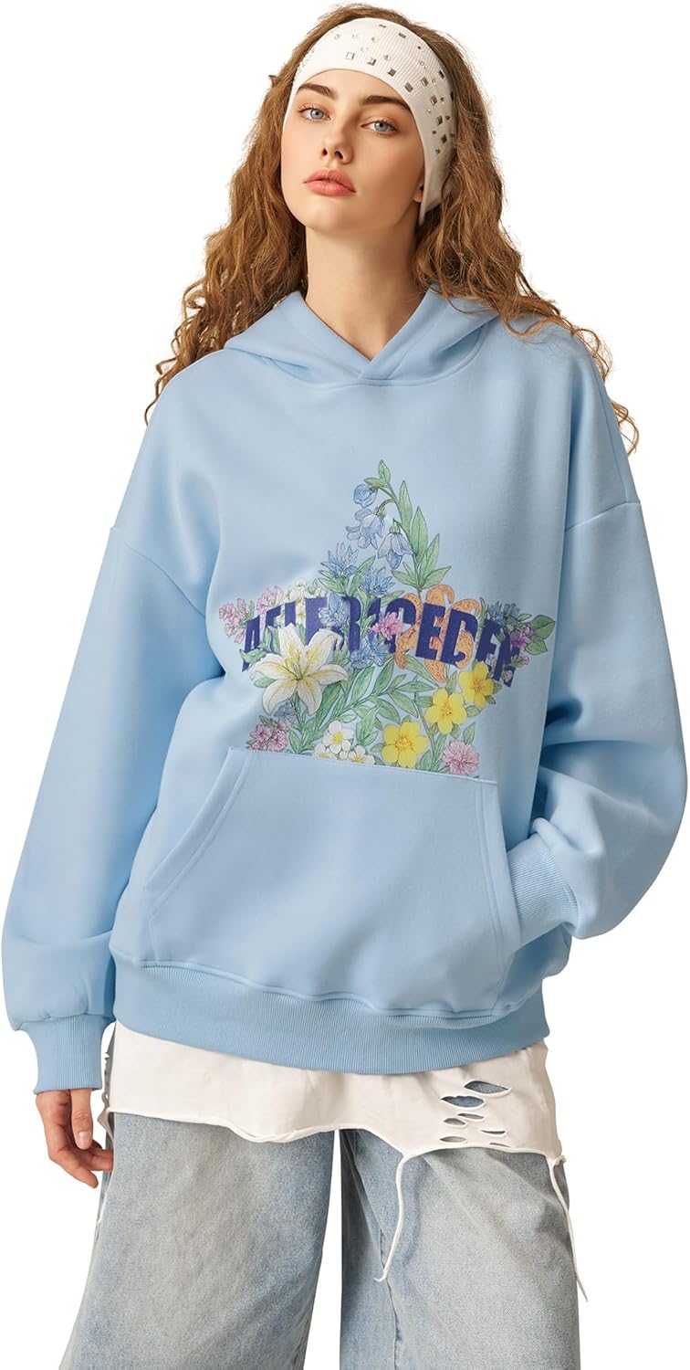 Aelfric Eden Floral Eden Star Pullover Hoodie Graphic Hoodies Y2k Oversized Hooded Sweatshirt Unisex - Image 2
