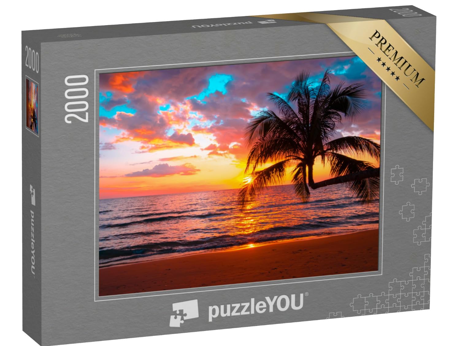 puzzleYOU: Puzzle 2000 Teile „Atemberaubender Sonnenuntergang am tropischen Meer“ – aus der Puzzle-Kollektion Palmen
