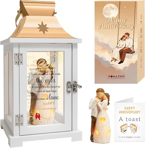 Homazing 25th Anniversary Lantern Figurine: A Sentimental Silver Anniversary Gift