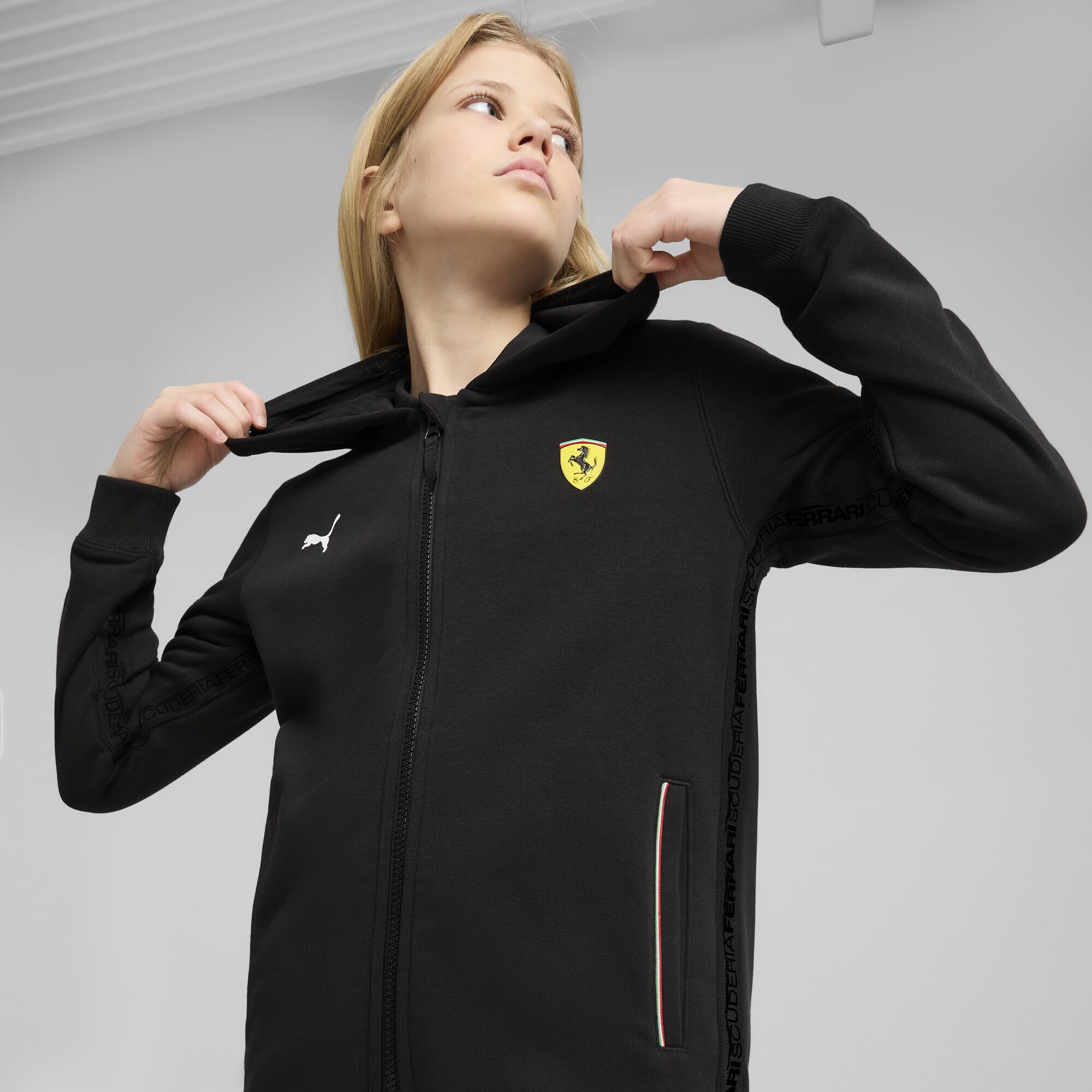 PUMA Sudadera con Capucha Unisex para niños de la Scuderia Ferrari Race
