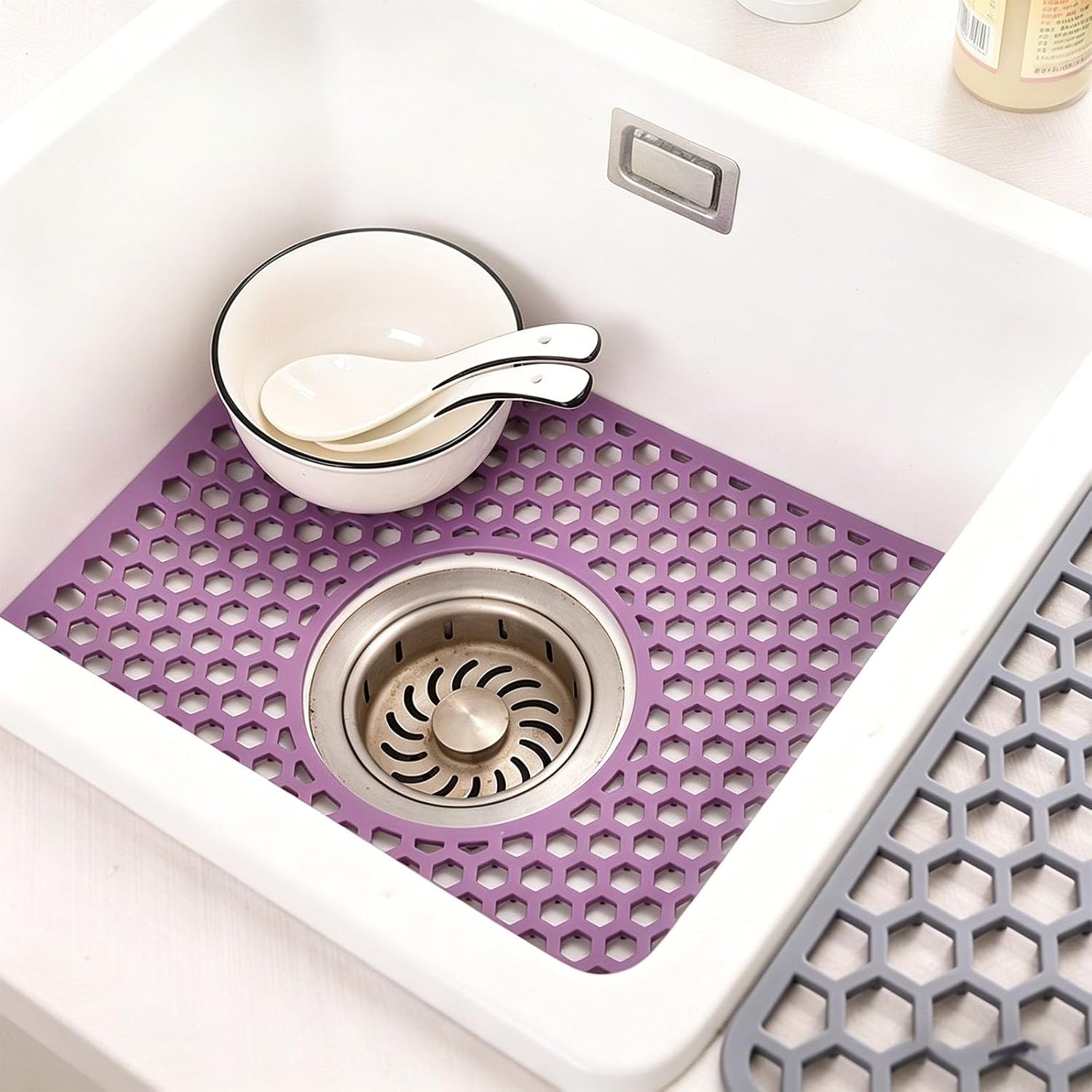 2 Pieces Silicone Sink Inserts Featuring Open Pattern, A