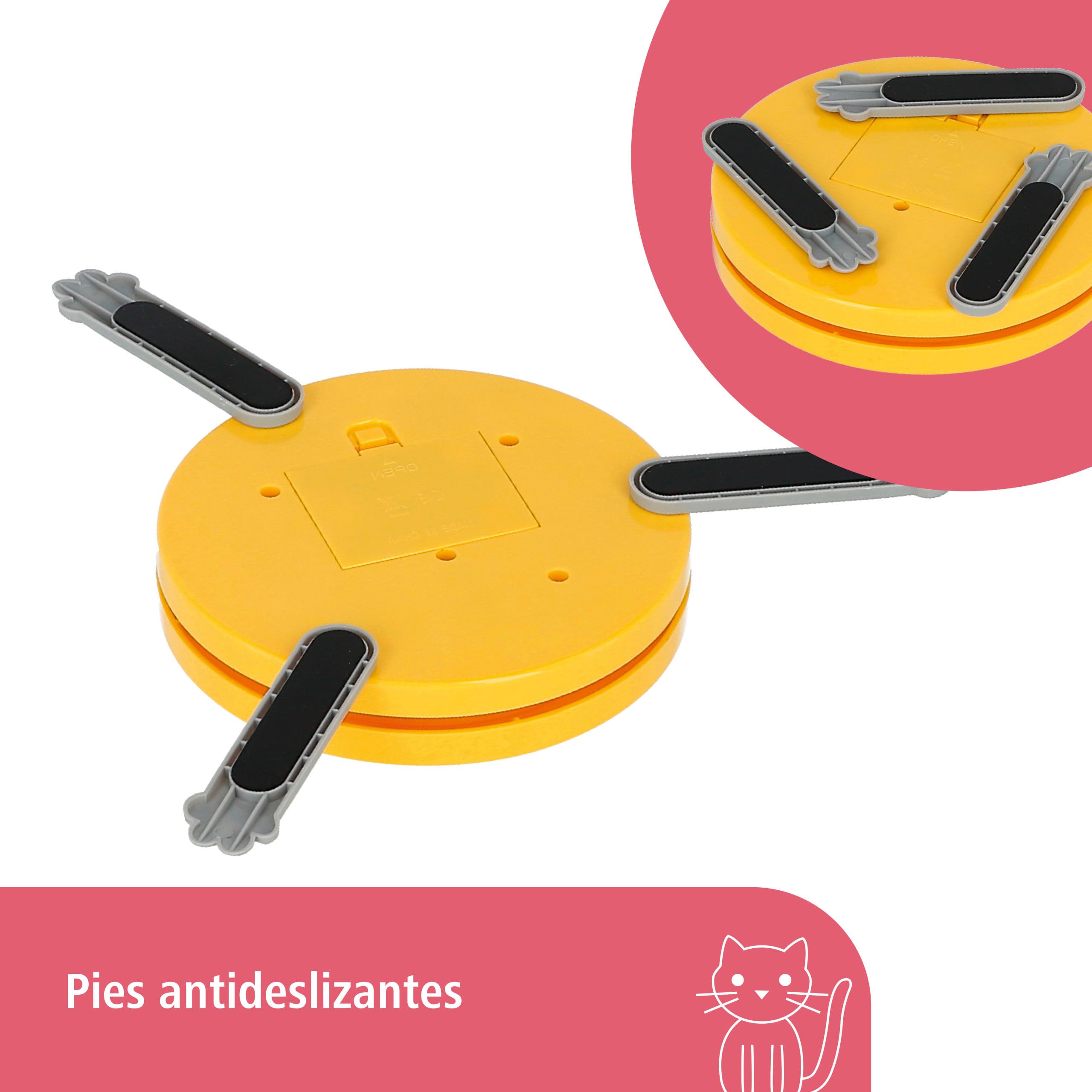 Kerbl Pet Juguetes para Gatos 2 en 1 Catch The Tail Feather, Amarillo, Gris, 70x53x5 cm, Nailon, Gatos, función de Apagado automático, Antideslizante