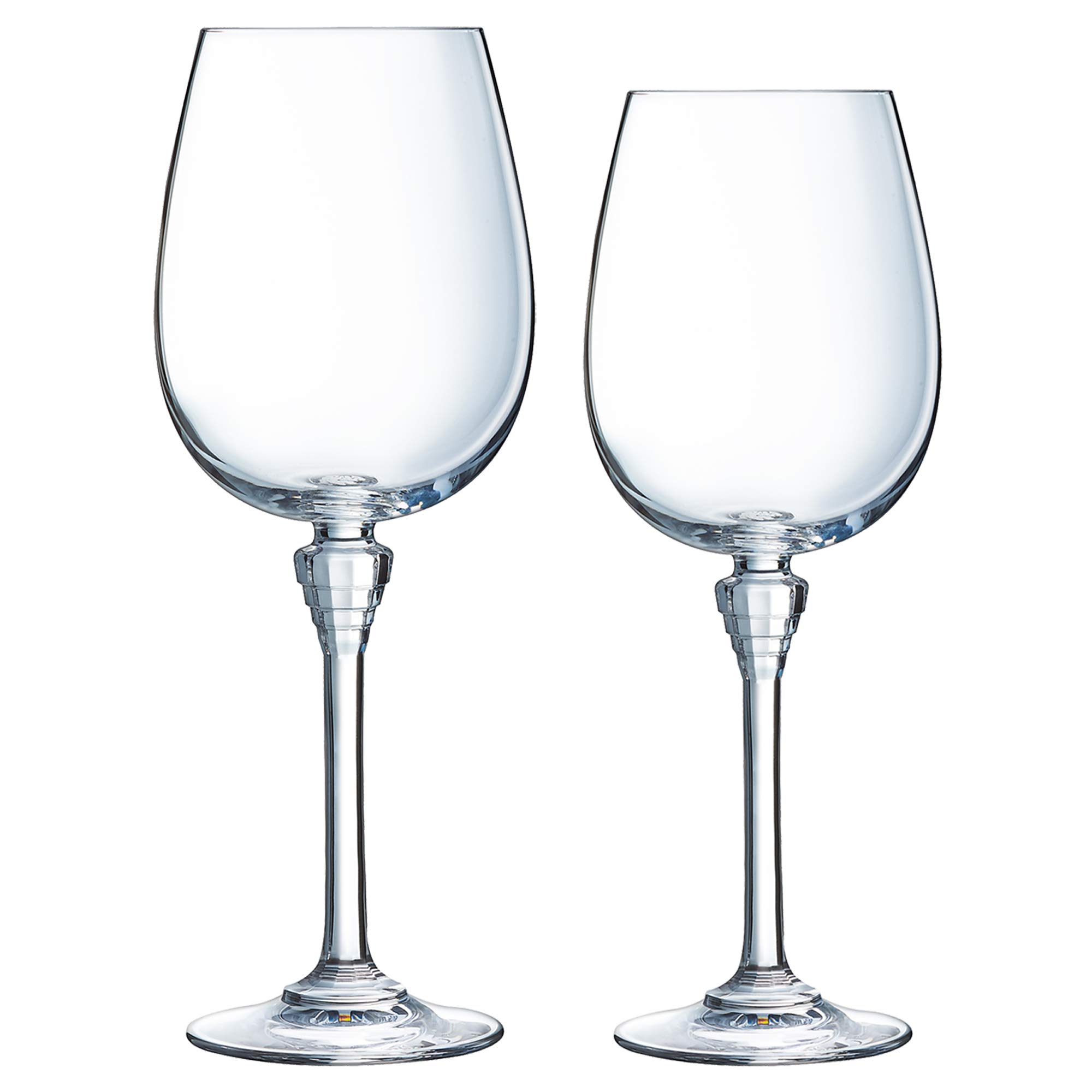 Clear Cristal D'arques Stemmed Red Or White Wine Drinking Glasses Tableware Setting (350Ml, 6)