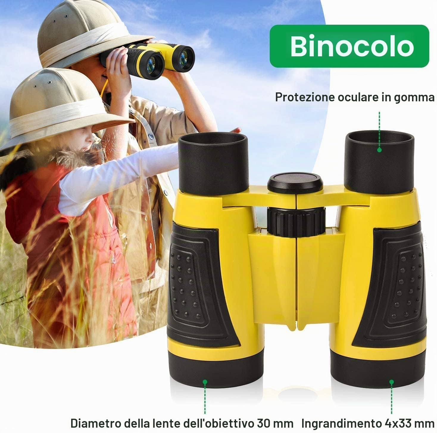 Kizplays Set Explorer Outdoor Giocattoli, Binocolo per Bambini Set Esploratore Avventuriero per Bambini 22 Pezzi con Pinzette Acchiappasetti Bussola Lente d'ingrandimento