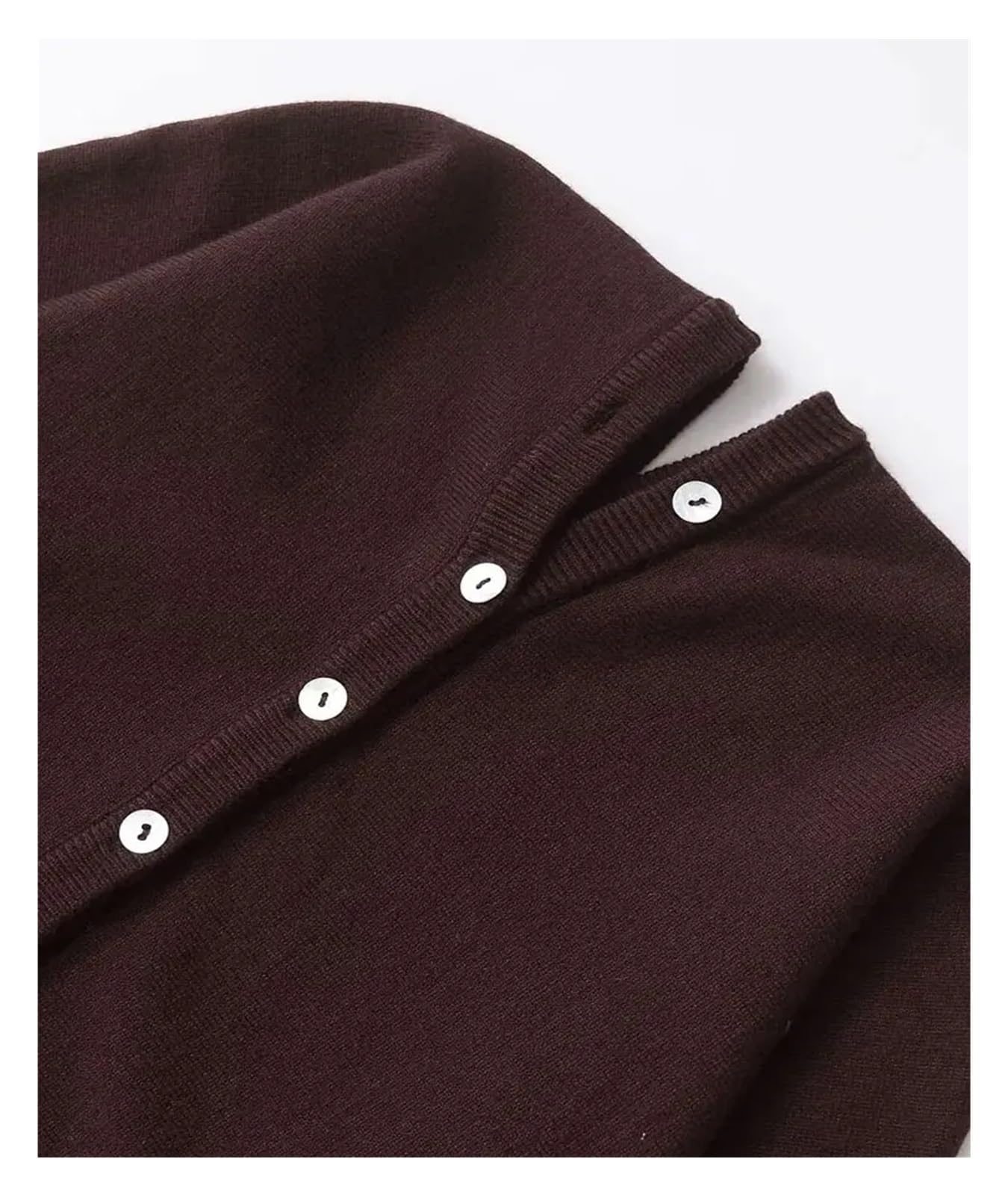 Cárdigan de Punto con Cuello en V y Botones Delanteros for Mujer, suéter de Manga Larga con Dobladillo Ajustado, Prenda Exterior Elegante for Mujer