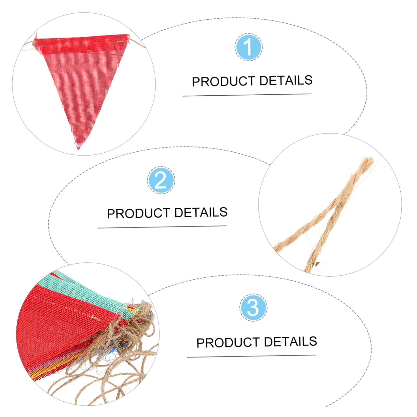 VICASKY 7 Packungen Mehrfarbige Stoff Wimpelkette Teilig Beidseitig Nutzbare Dreieckige Pennant Flag Langlebige Hochzeit Party Deko für Indoor Garten Feier Buntes Wimpel Banner Girlande