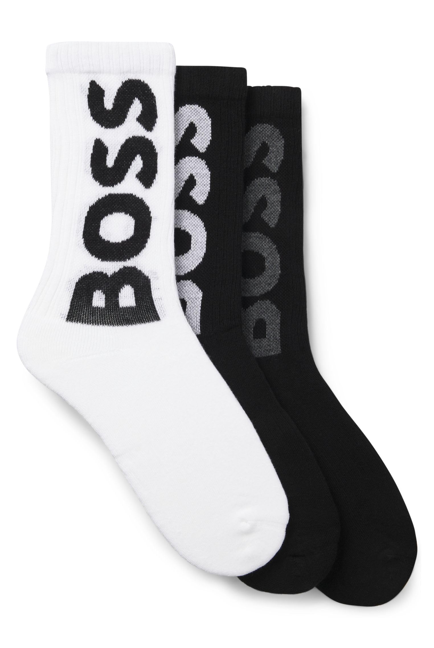 BOSS Men's 3P QS Rib Logo CC Short_Socks, Open Miscellaneous960, 39-42