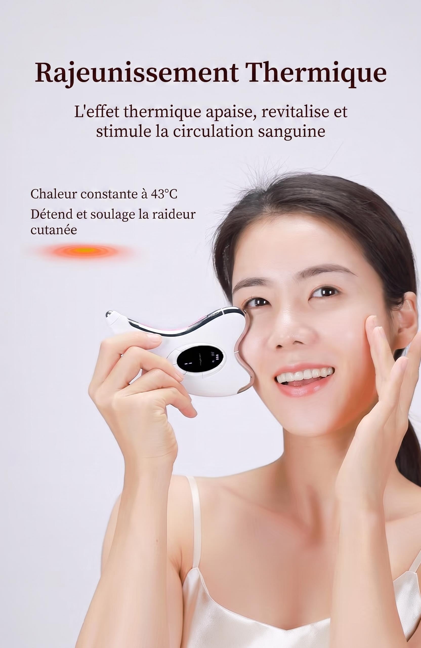 Korons Gua Sha Électrique Masseur Visage Soin Anti-Rides Lifting