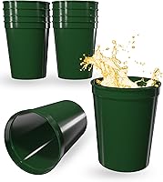 Vista 21 de PartyPrints Paquete de 100 vasos de plástico en blanco reutilizables de 16 onzas, color azul real, vasos para estadios a granel, libres de BPA