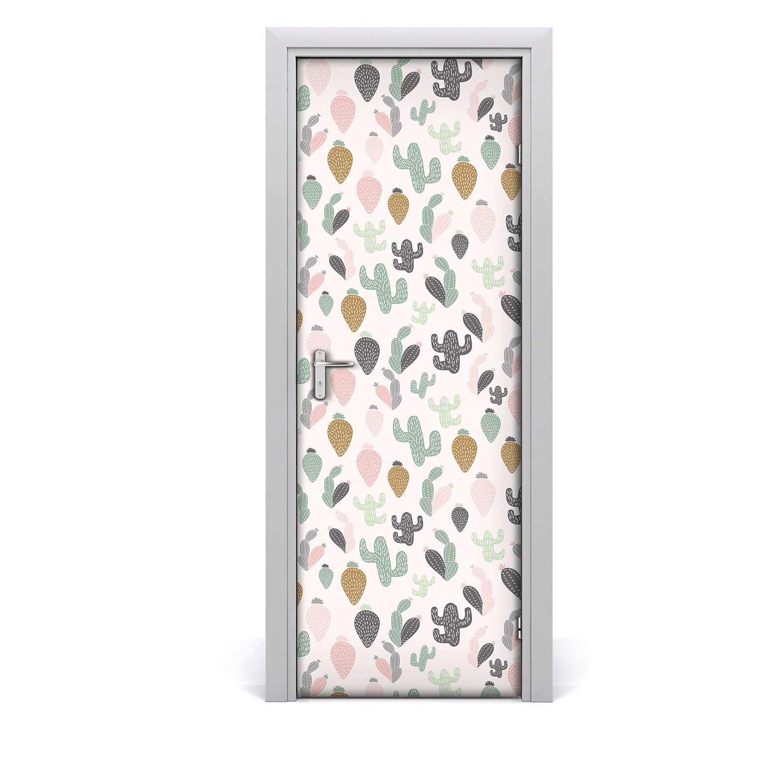 Papier peint sur la porte Cactus pastel Coloray Autocollant de porte 85x200cm