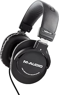 M-AUDIO HDH40 - Over Ear Studio Headphones with Closed Back Design, Flexible Headband and 2.7m Cable for Studio Monitoring, Podcasting and Recording