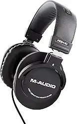 M-Audio HDH40 – Fones de ouvido de estúdio com design fechado nas costas, faixa de cabeça flexível e cabo de 2,7 m para monitoramento de estúdio, podcasts e gravação - preto