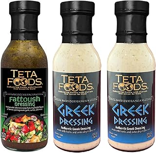 Teta Foods Assorted Selection of Mediterranean Dressings (2 Greek 1 Fattoush)