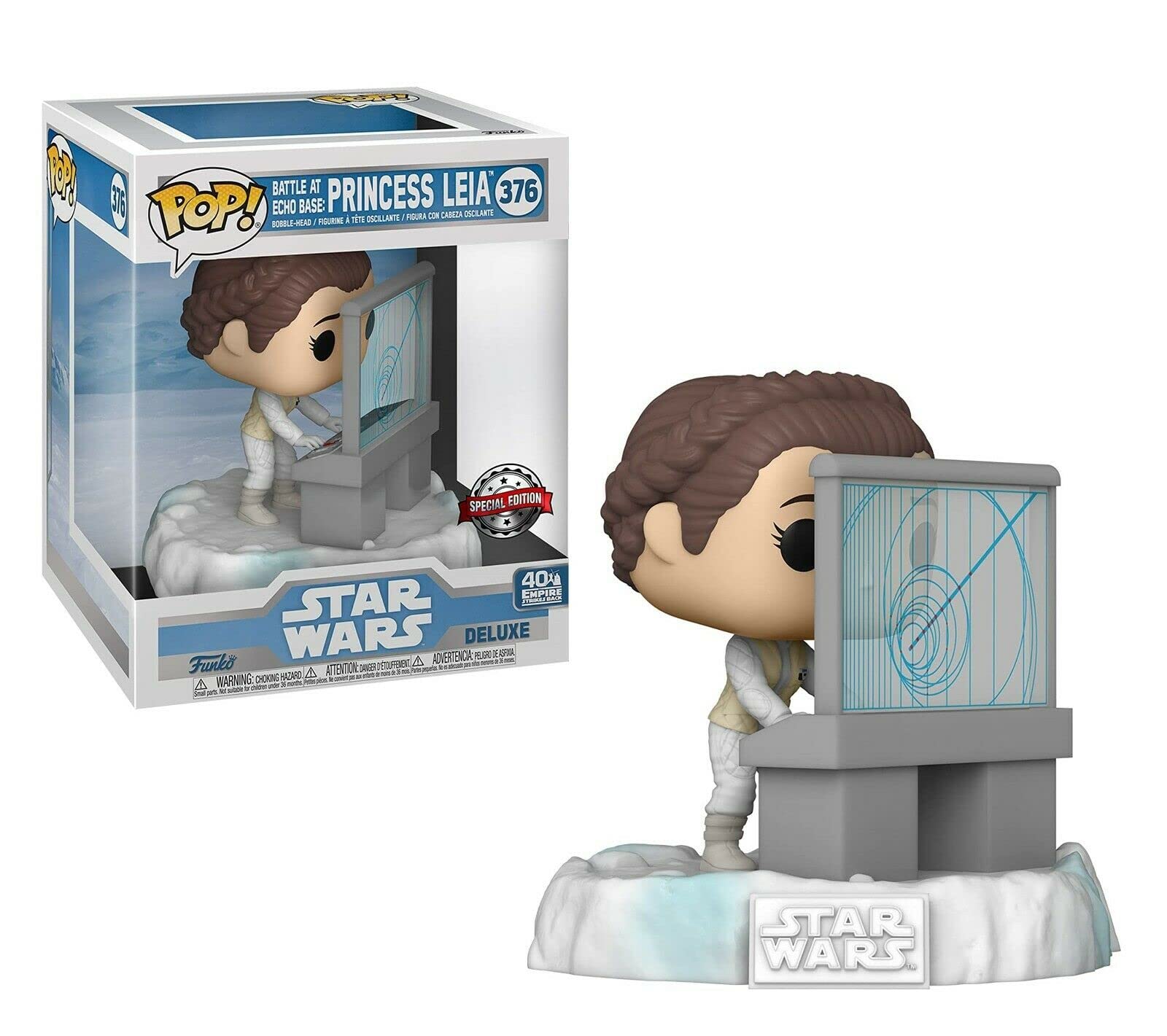 Funko White Brown Pink Beige Pop Deluxe Star Wars Number 376 Battle At Echo Base Princess Leia Special Edition 18Cm