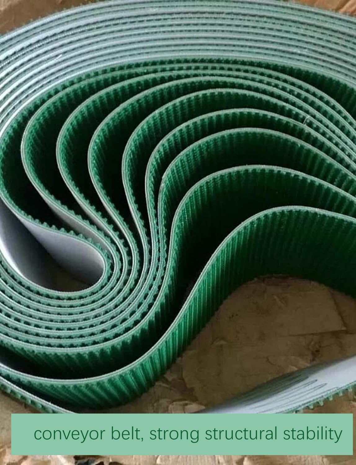 Cinta transportadora industrial de PVC verde de 4 mm de grosor, 120 x 280 cm, material resistente para un transporte eficiente