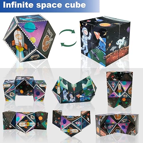 Miniatura 2 de Juego de cubos mágicos 3D Flips, paquete de 3 juguetes para ansiedad de cubo infinito, transforman cubos de rompecabezas para aliviar el estrés y la