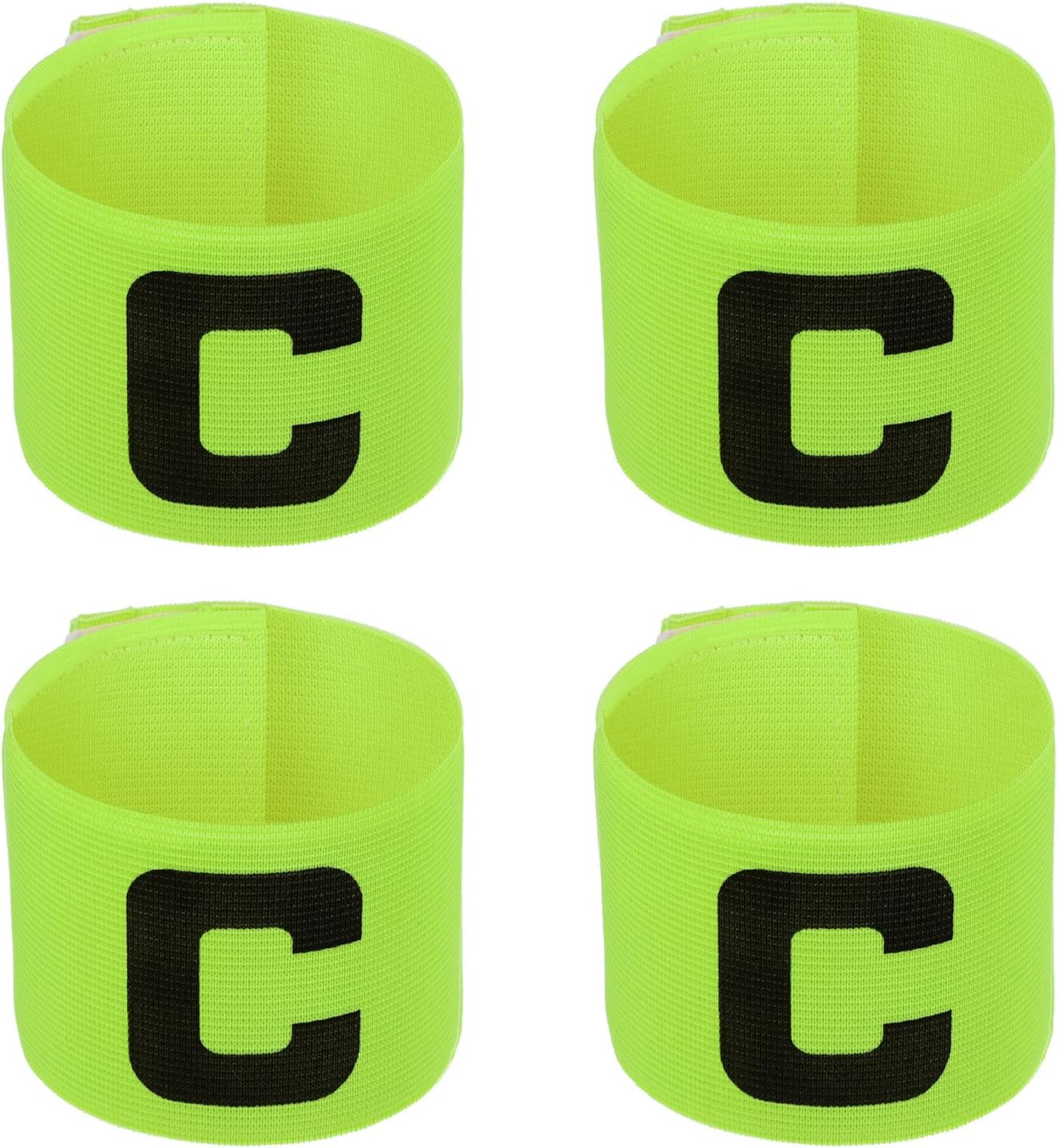 PATIKIL Soccer Captain Armband, 4 Pcs Nylon Elastic Protective Arm Badge for Youth Adult Team Training