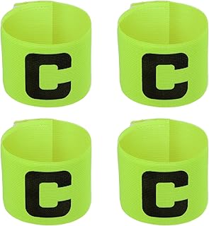 PATIKIL Soccer Captain Armband, 4 Pcs Nylon Elastic Protective Arm Badge for Youth Adult Team Training