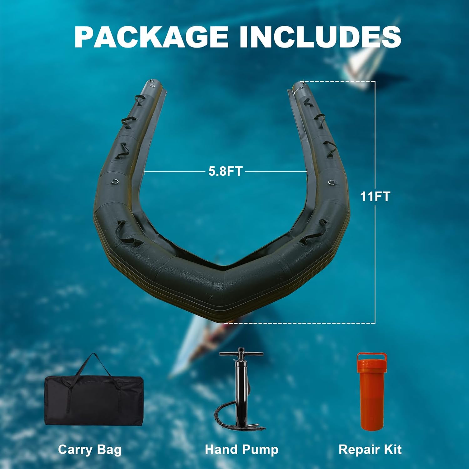Inflatable Jet Ski Collar – Universal Dock Bumper for PWC, Boat, and Kayak Protection | Heavy-Duty PVC Jet Ski Fender, Screws Not Included