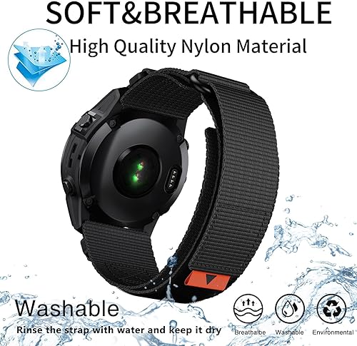 Miniatura 6 de Abanen Correas de reloj tácticas de nailon para Fenix 7X  Fenix 6X  Fenix 5X  Enduro 2, ajuste rápido de 1.024 in, ajustable, resistente, correa de