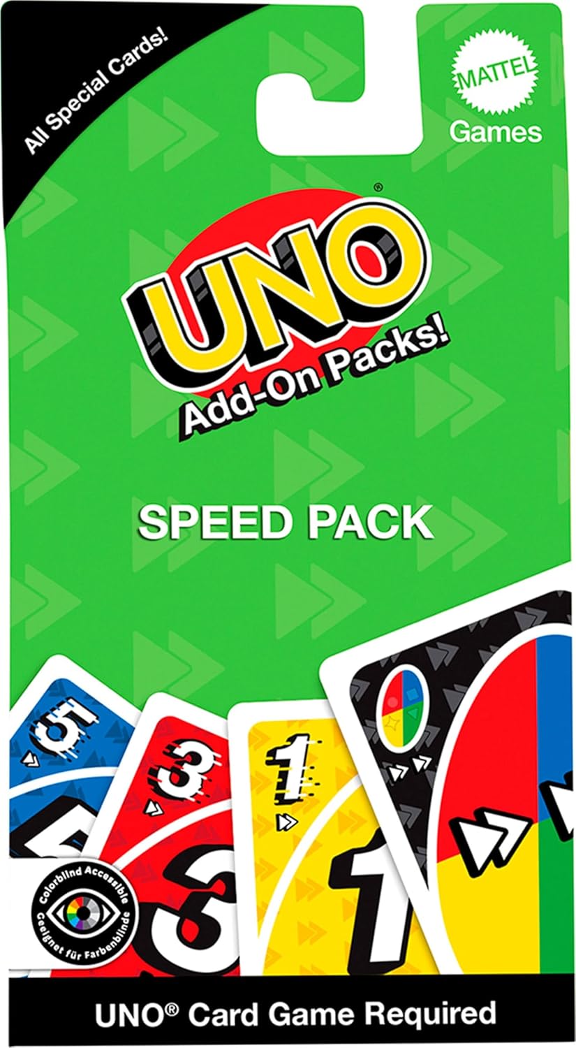 UNO Add-On-Packs Speed Pack Card Game For Kids, Family & Game Nights, Travel, Camping & Parties