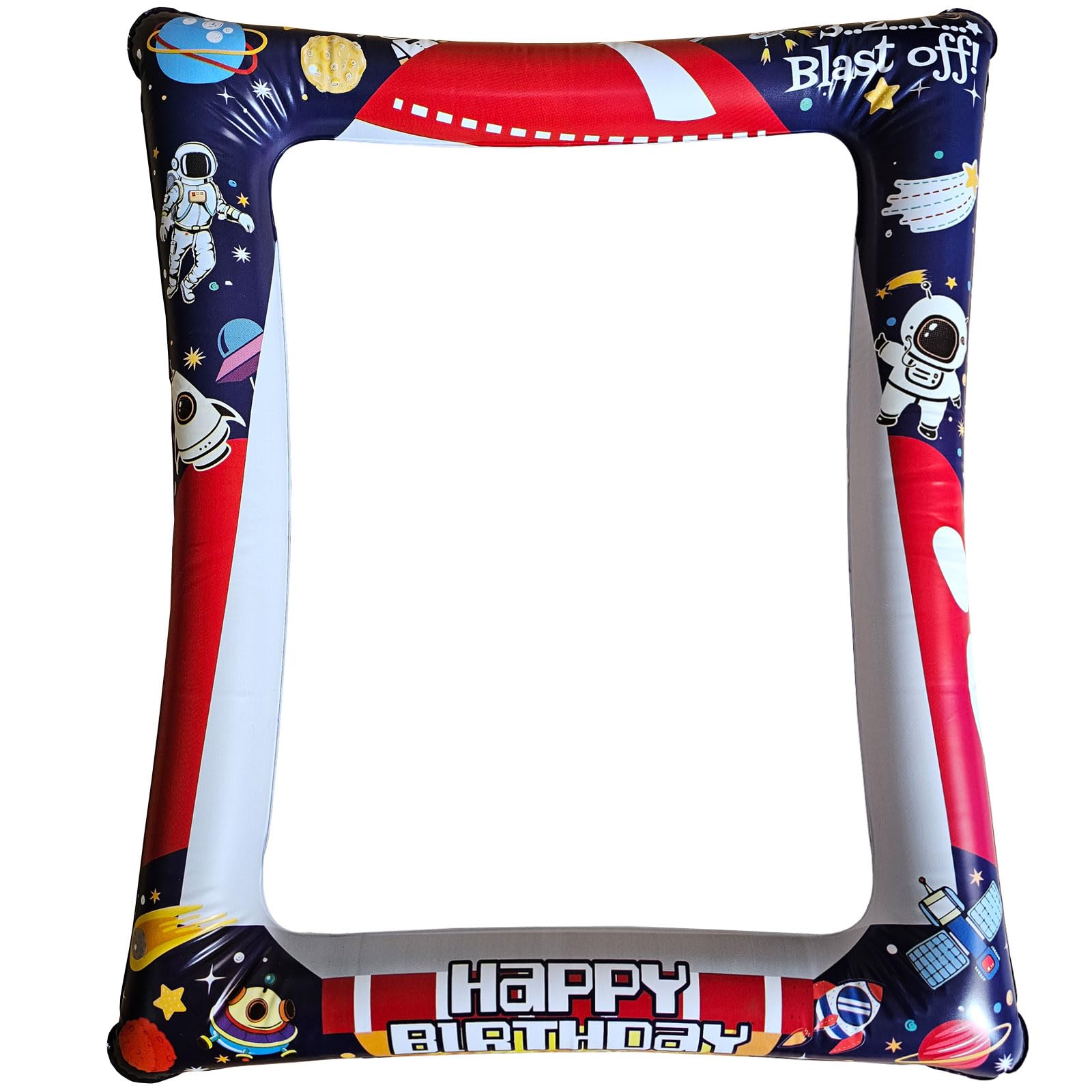 Outer Space Inflatable Photo Booth Frame - Giant Universe Planets Astronaut Selfie Prop 22x28 Inches