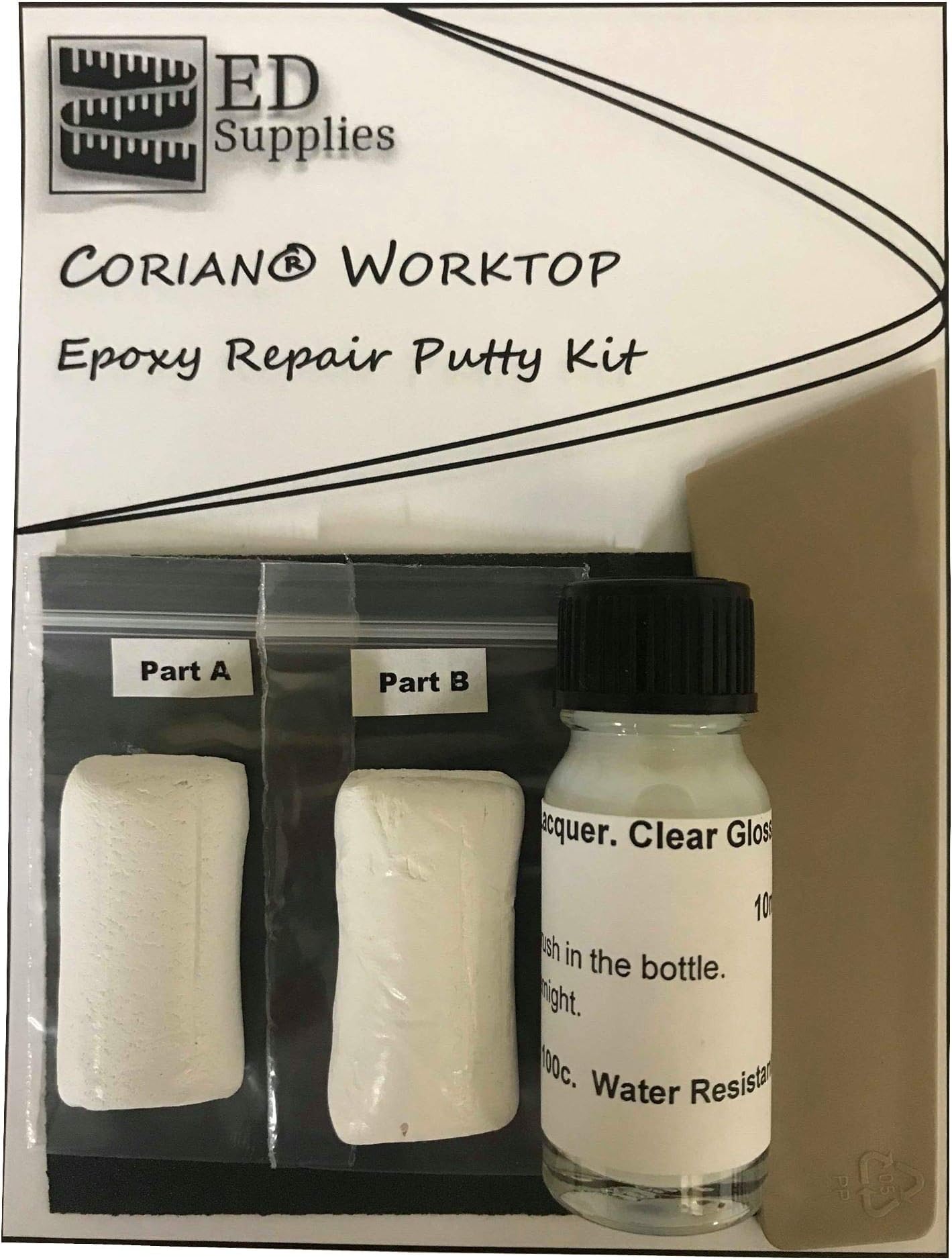 Corian® Worktop Epoxy Repair Putty Kit Repairs Chips, Cracks