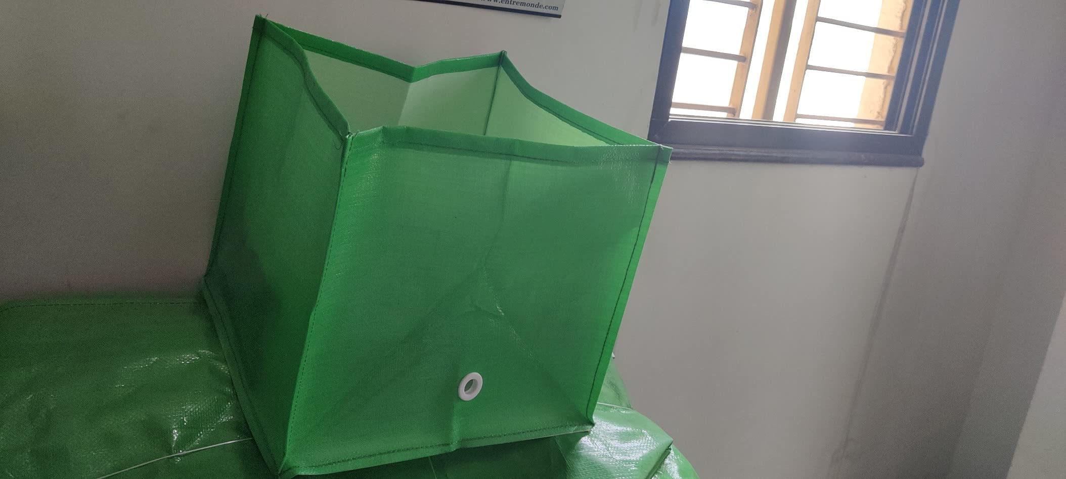 Green Vibes 12x12x12 Inch Square Grow Bags Pack of 4 for Vegetables Plants HDPE 350 GSM Grow