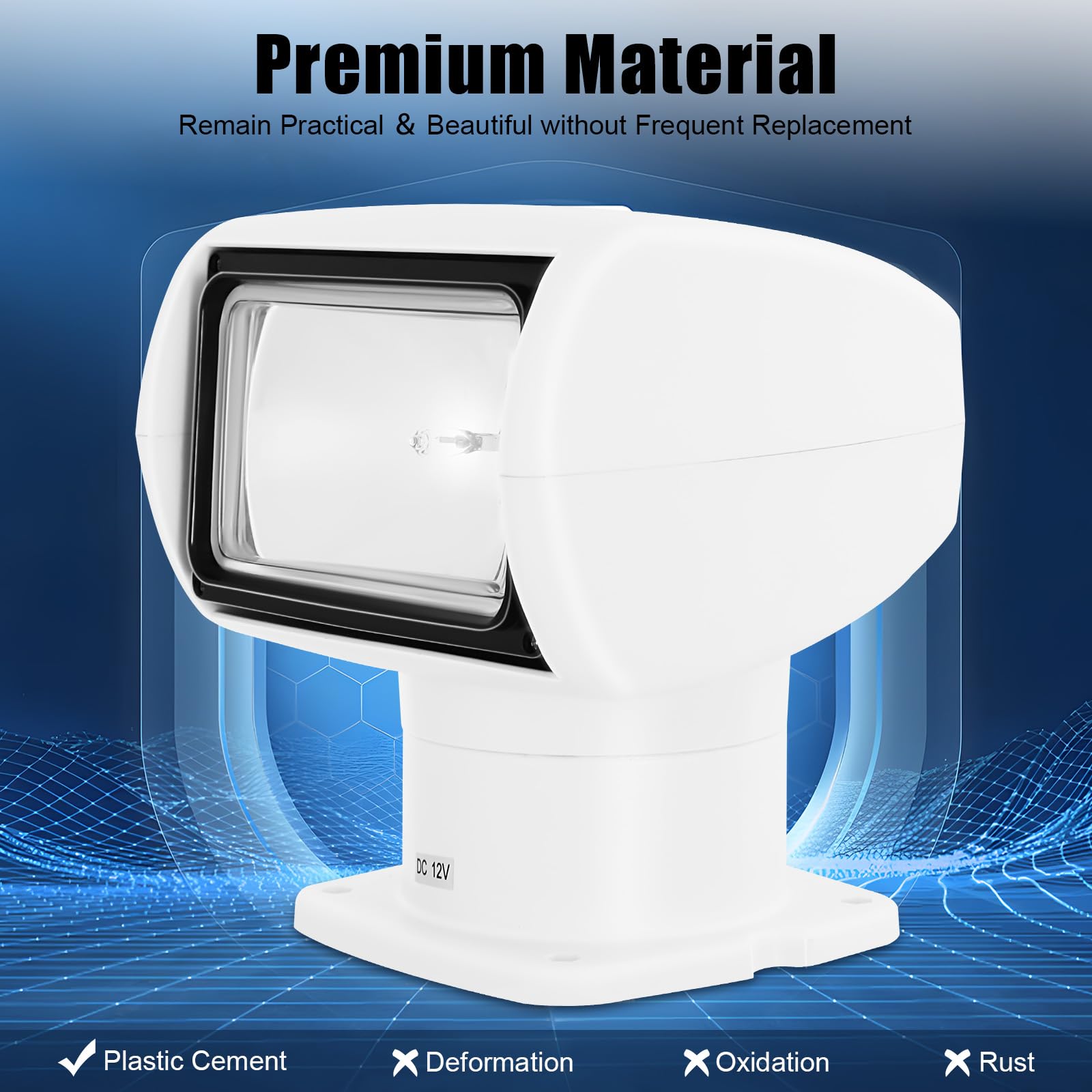 Faro de búsqueda para barco, mando a distancia, faro para barco, superbrillante, recargable, gran capacidad, duradero, potente, ligero, 2500 lúmenes, foco LED