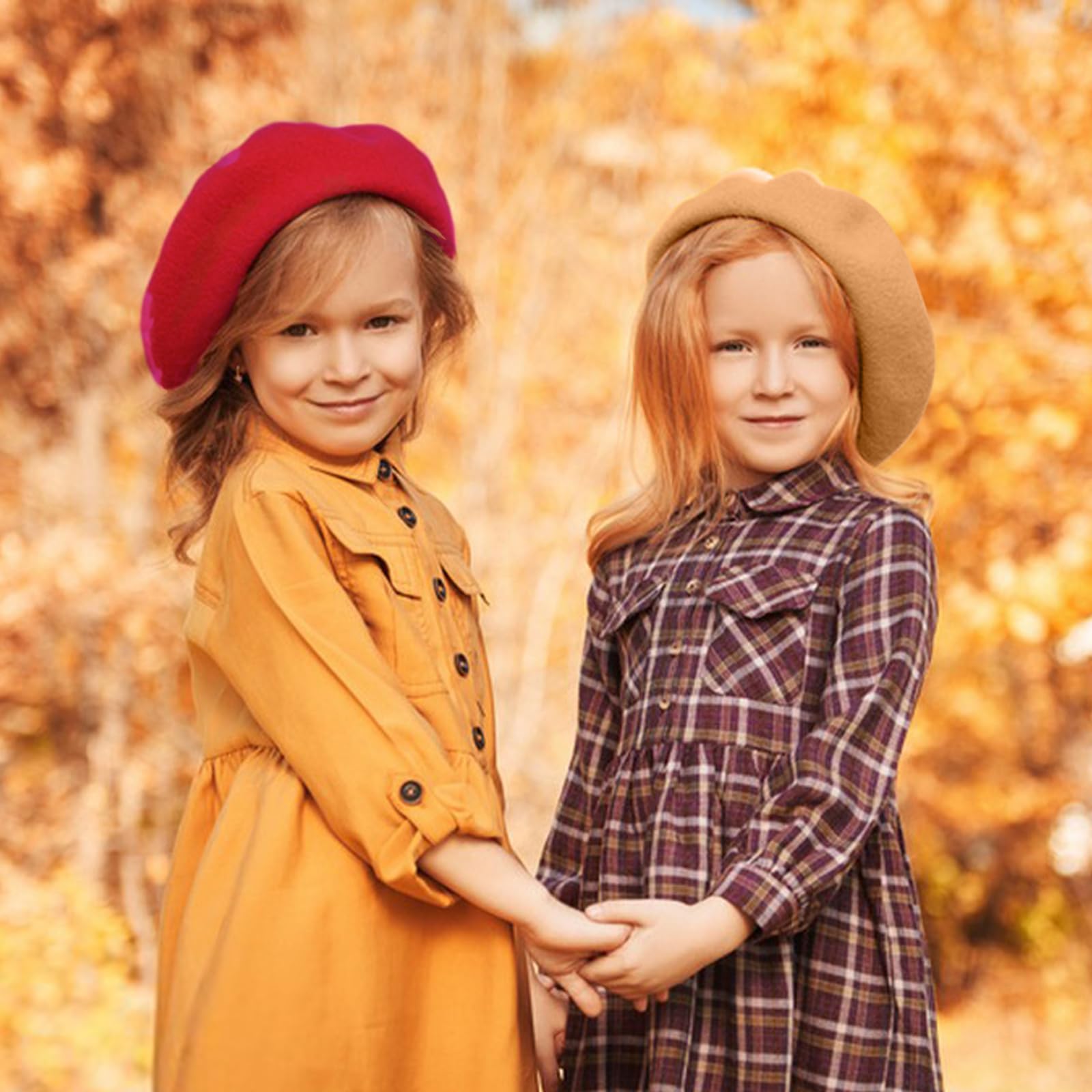 Winmany Niñas Pequeño Boina Sombrero Niños Color Sólido Francés Beret Cap Otoño Invierno Lana Artista Sombrero