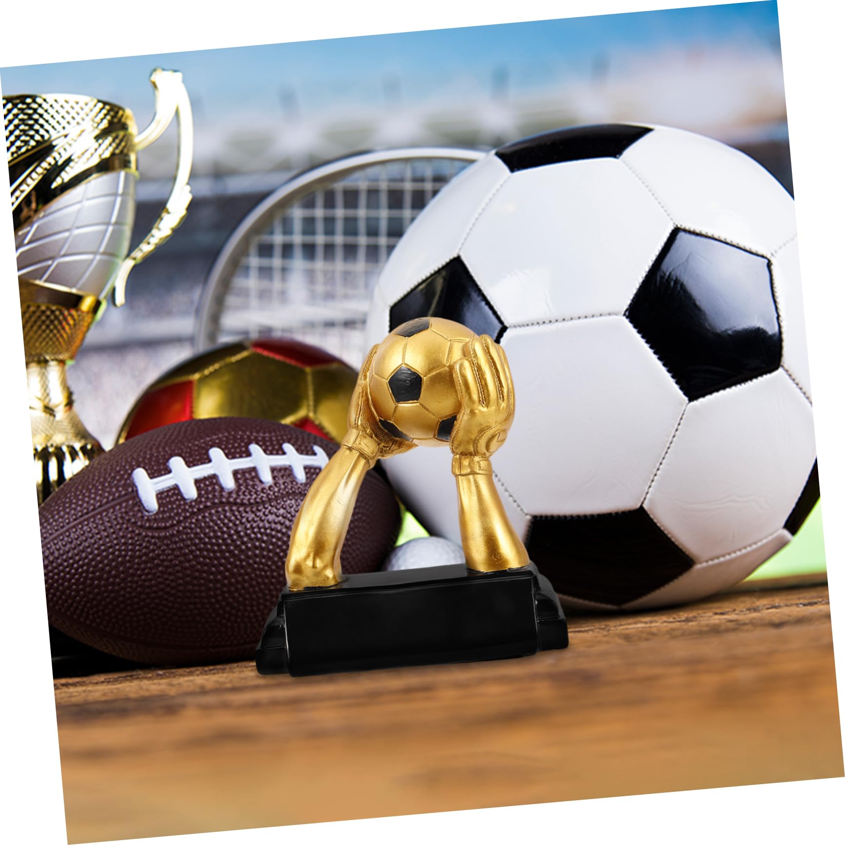 Abaodam Trofeo de Fútbol Base Ancha y Diseño de Mano de Resina para Celebrar Logros en Torneos Escolares y Competiciones Locales